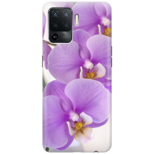 фото Ультратонкий силиконовый чехол-накладка для oppo reno5 lite с принтом "сиреневые орхидеи" gosso