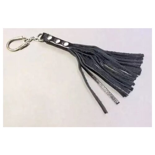 Брелок Подиум СПб, натуральная кожа, черный