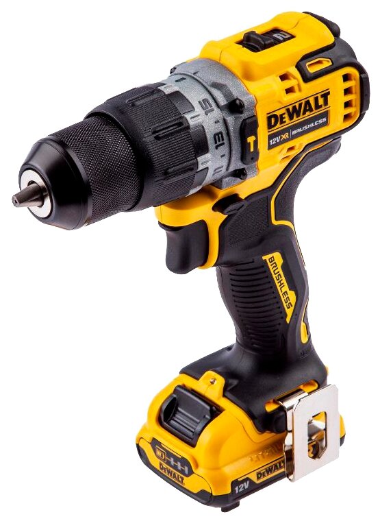 Ударная бесщеточная дрель-шуруповерт DEWALT DCD706D2, 250 Вт, 12В, 57.5 Нм, 1500 об/мин, 25500 уд/мин