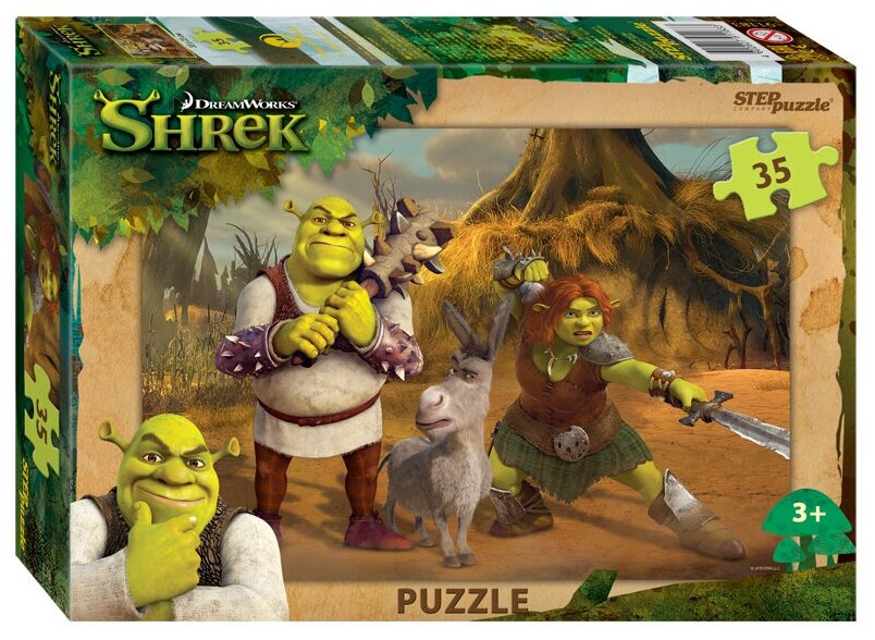 Степ Пазл / Пазл "Shrek" (DreamWorks, Мульти), 35 деталей