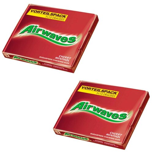 фото Набор жвачек wrigley's airwaves вишня- ментол (2 шт. по 42 гр
