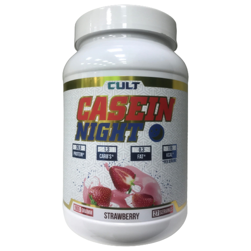 Протеин Cult Casein Night, 900 гр., клубника aminocarnit casein protein 900 гр клубника