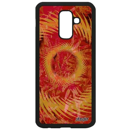 фото Дизайнерский чехол на смартфон // galaxy a6 plus 2018 // "мандала спираль" сфера кольцо, utaupia, красный