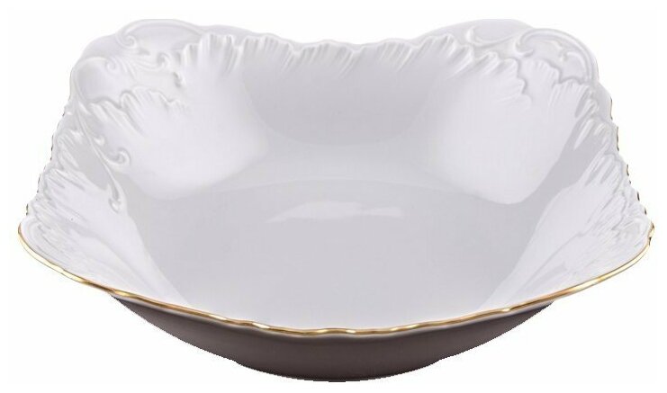 фото Салатник 27 см квадратный Cmielow "Рококо /Отводка золото" / 109957