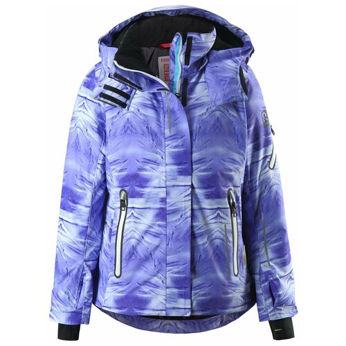 Горнолыжная куртка Reima детская, капюшон, карманы, светоотражающие элементы, утепленная, водонепроницаемая, размер 158, фиолетовый