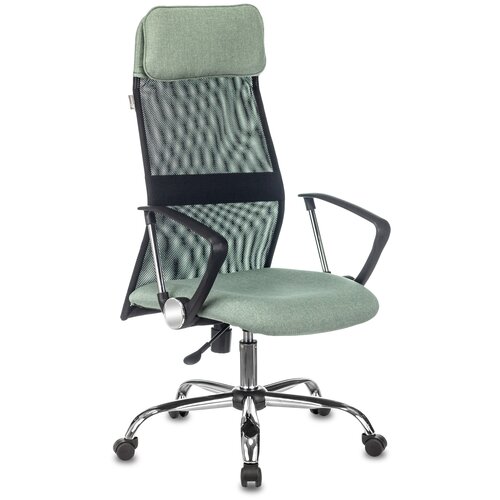 фото Компьютерное кресло бюрократ kb-6n для руководителя, обивка: текстиль, цвет: черный/зеленый