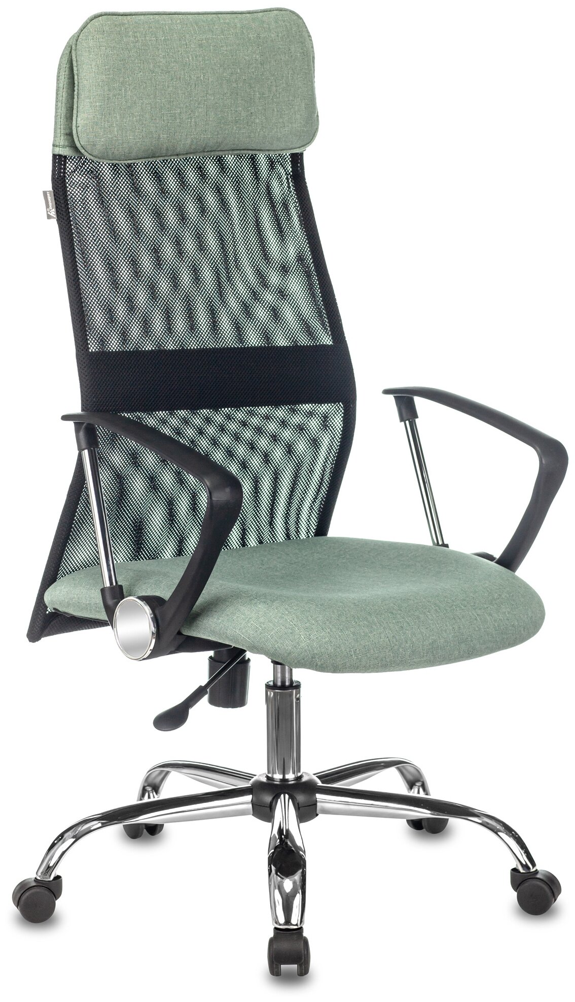 Кресло руководителя бюрократ KB-6N, на колесиках, сетка/ткань, зеленый [kb-6n/sl/b/407-gn]