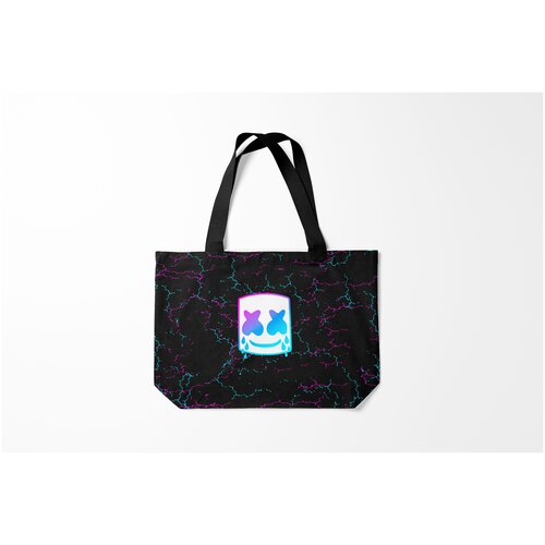 фото Сумка-шоппер / 46х35 см / разная музыка / marshmello neon маршмелло неон. burnettie