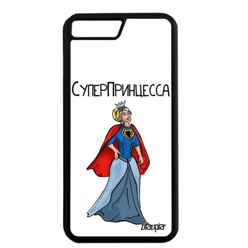 фото Защитный чехол на мобильный // iphone 8 plus // "суперпринцесса" принцесса комикс, utaupia, белый