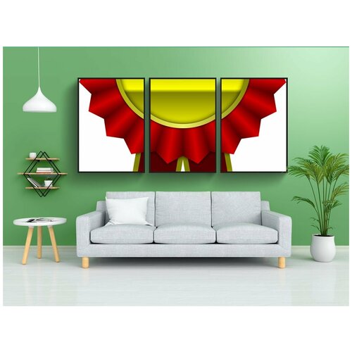 фото Набор модулных постеров для интерьера "награда, красный, лента" 60x90 см. в тубусе, без рамки lotsprints