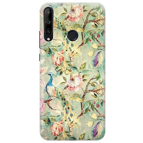 фото Ультратонкий силиконовый чехол-накладка для huawei p40 lite e / honor 9c с принтом "винтажный цветочный паттерн" gosso