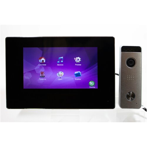 Сенсерный видеодомофон Seon S-730-silver с функцией видеозаписи по движению, видеодомофон в квартиру или частный дом, можно использовать как видеозвонок в квартиру