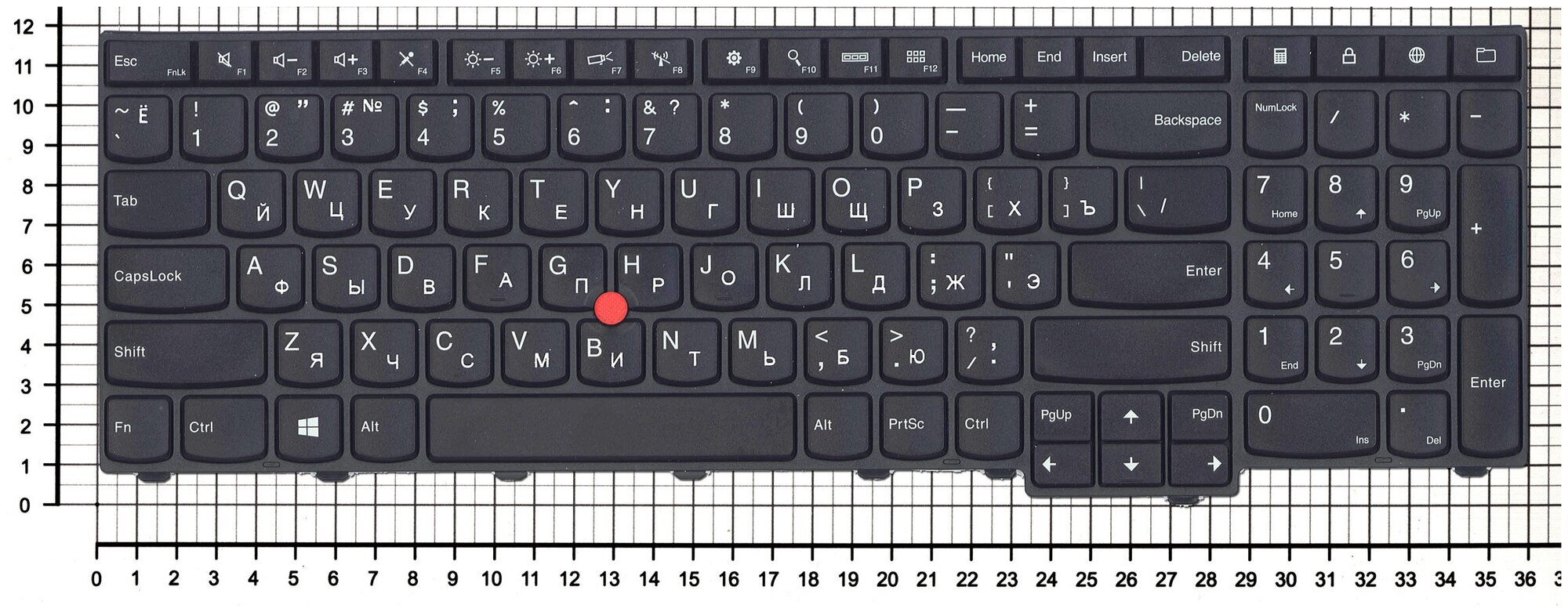 Клавиатура для ноутбука Lenovo 04Y2410 черная с рамкой