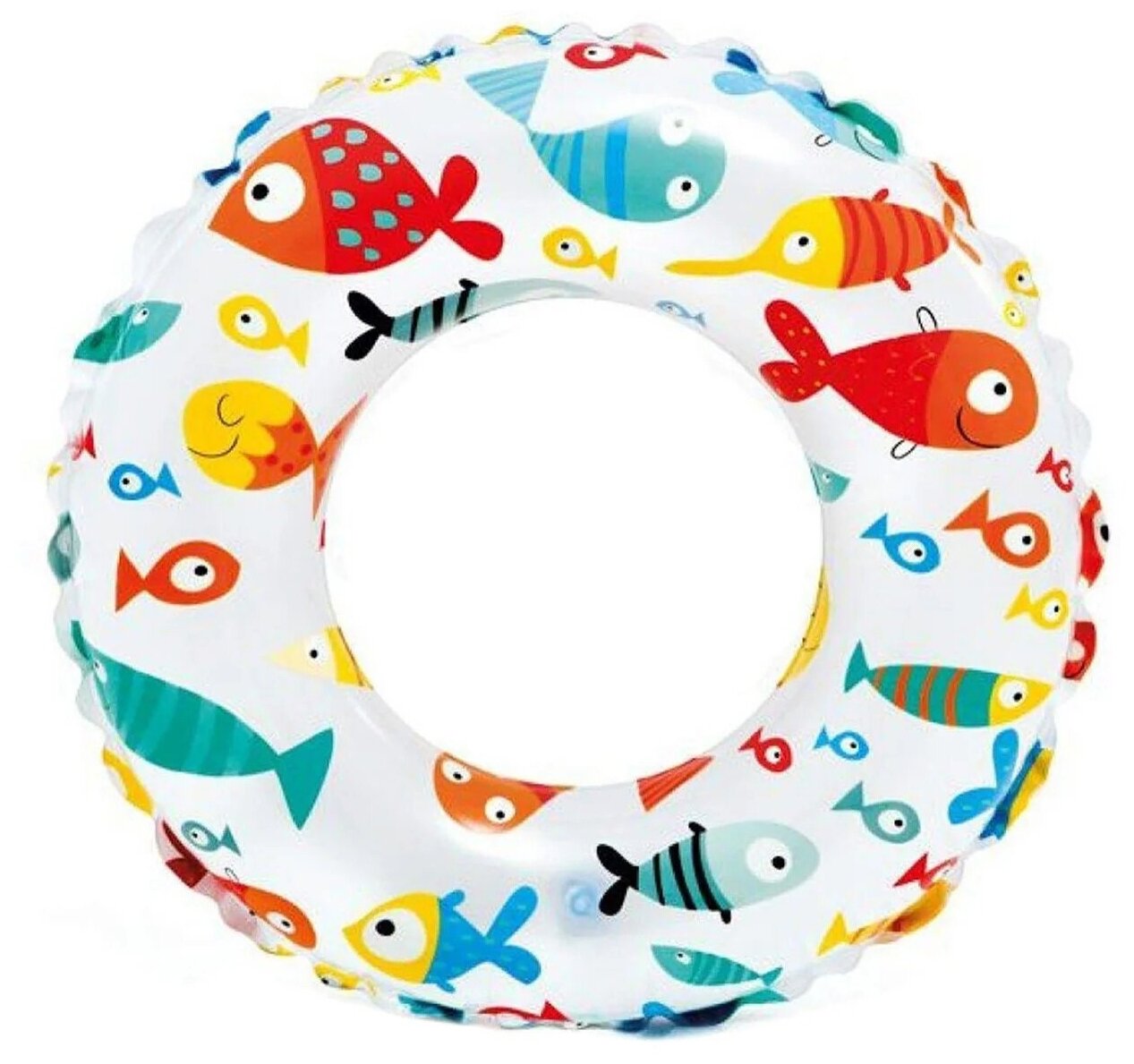 Круг для плавания Intex 59241 Lively Print Swim Ring 61 см (6-10 лет) "рыбки"