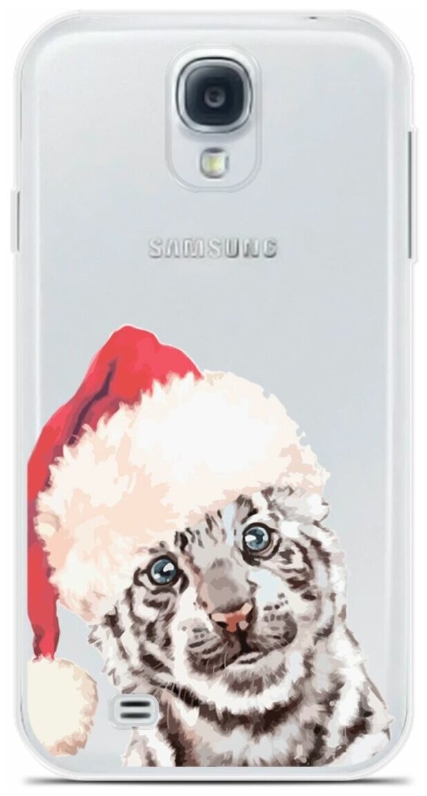 Силиконовый чехол на Samsung Galaxy S4 Белый тигр / для Самсунг Галакси С4