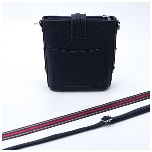 фото Сумка женская, отдел на молнии, наружный карман, 2 ремня, цвет синий yandex market