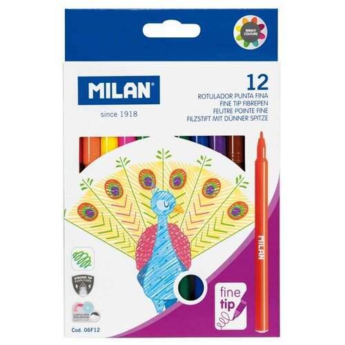 Набор фломастеров Milan Washable легкосмываемые на водной основе 5 цветов в картонной упаковке