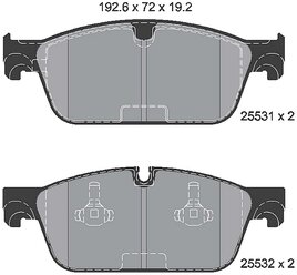 Дисковые тормозные колодки передние Textar 2553101 для Mercedes-Benz GLE-class (4 шт.)