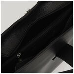 Suffle Сумка-тоут, отдел на молнии, наружный карман, длинный ремень, цвет чёрный - изображение