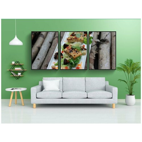 фото Набор модулных постеров для интерьера "тофу, еда" 60x90 см. в тубусе, без рамки lotsprints