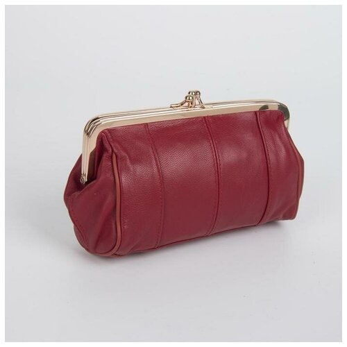 фото Косметичка-фермуар, 2 отдела на фермуаре, наружный карман, цвет красный recom