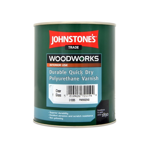 Быстросохнущий полиуретановый лак Johnstone's Durable Quick Dry Polyurethane Varnish 750 мл полуматовый