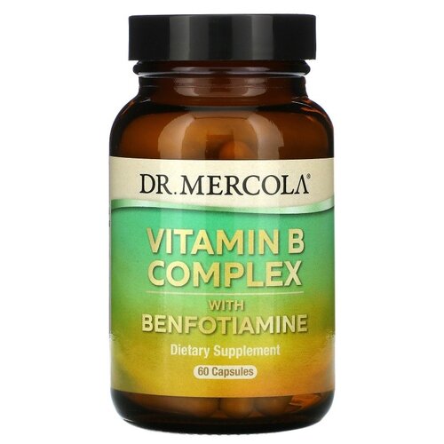 Капсулы Dr. Mercola Vitamin B complex with Benfotiamine, 180 г, 60 шт.