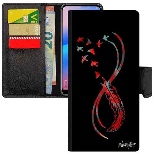 фото Яркий чехол-книжка на смартфон // galaxy a12 // "бесконечность" вечный стиль, utaupia, черный