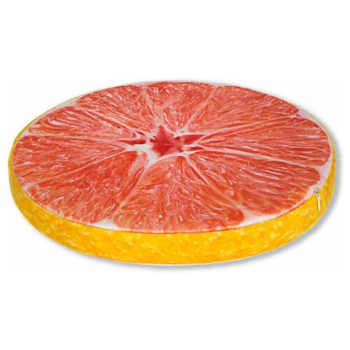 фото Подушка на стул штучки, к которым тянутся ручки фрукты, грейпфрут