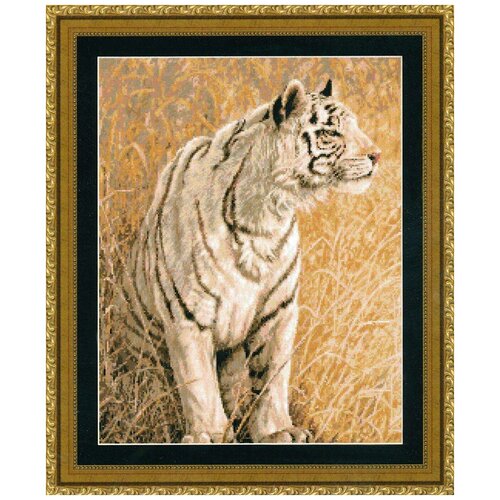 фото Набор для вышивания нитками kustomkrafts "охота белого тигра", арт. 93047, 35,6х45,7 см kustom krafts