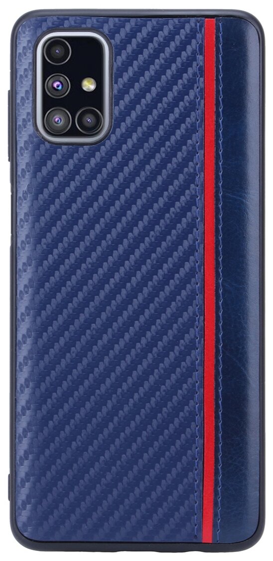 Чехол накладка G-Case Carbon для Samsung Galaxy M51 SM-M515F, темно-синяя