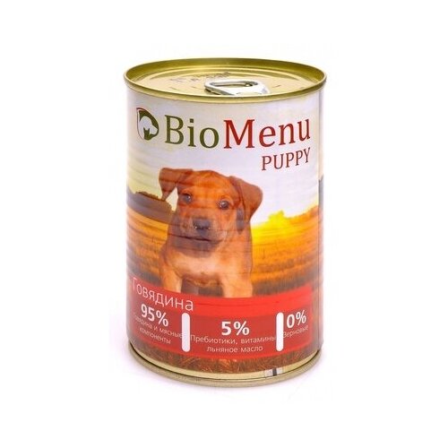 BioMenu Консервы для щенков Говядина (7393329797) 0,1 кг 19010 (34 шт)