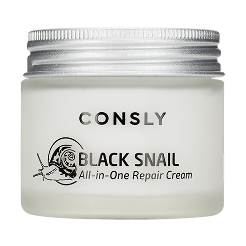 Consly Black Snail All-In-One Repair Cream Многофункциональный крем для лица с муцином черной улитки, 70 мл consly крем для лица многофункциональный восстанавливающий с муцином черной улитки 70мл
