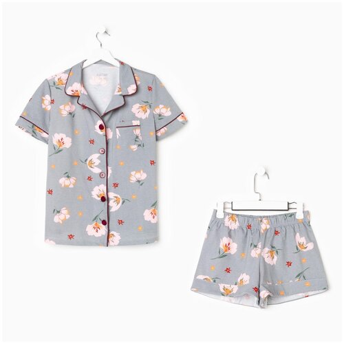 Пижама женская (рубашка и шорты) KAFTAN Цветы р. 44-46 KAFTAN 5197594