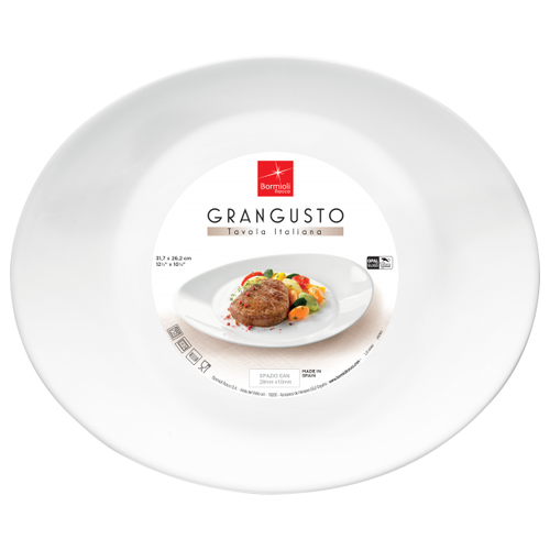 фото Bormioli rocco grangusto тарелка steak 31,5х26,2 см (12/612)