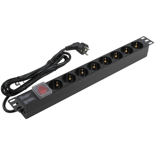 Сетевой фильтр ExeGate ServerPro PDU-19H803 8 Sockets 2m Black EX280842RUS блок розеток exegate serverpro pdu 19h803 8шт 1u 19 2 м