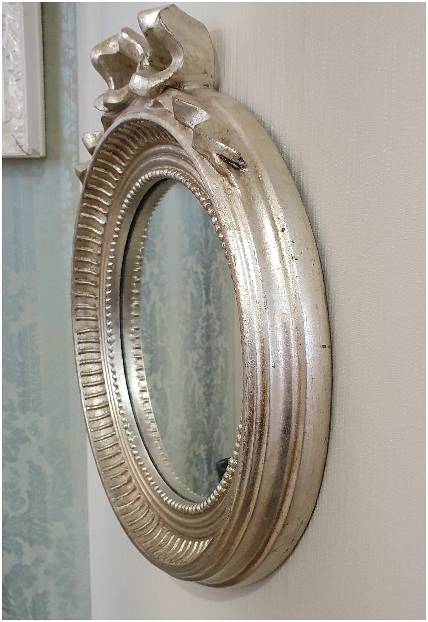 Зеркало с бантиком - F.A.L. - M8135/ARF/861 - Античное серебро - фотография № 2
