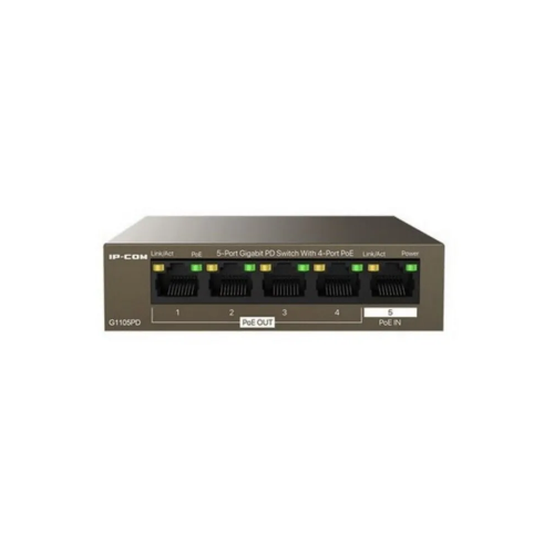 Коммутатор TENDA G1105PD (IP-COM) (5 портов Ethernet 10/100/1000 Мбит/сек, 4xPoE IEEE 802.3af 15.4W (max 30W))