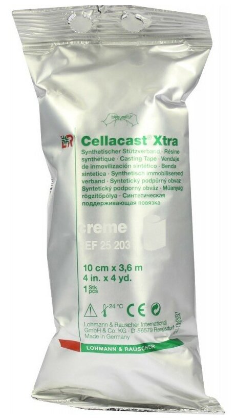 Бинт Cellacast xtra (Целлакаст экстра) гипс синтетический полимерный иммобилизирующий, кремовый 10см х3.6м, 139853 (25203)