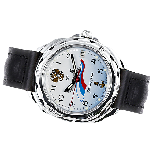 Наручные часы Восток Командирские, черный, голубой наручные часы командирские 211619