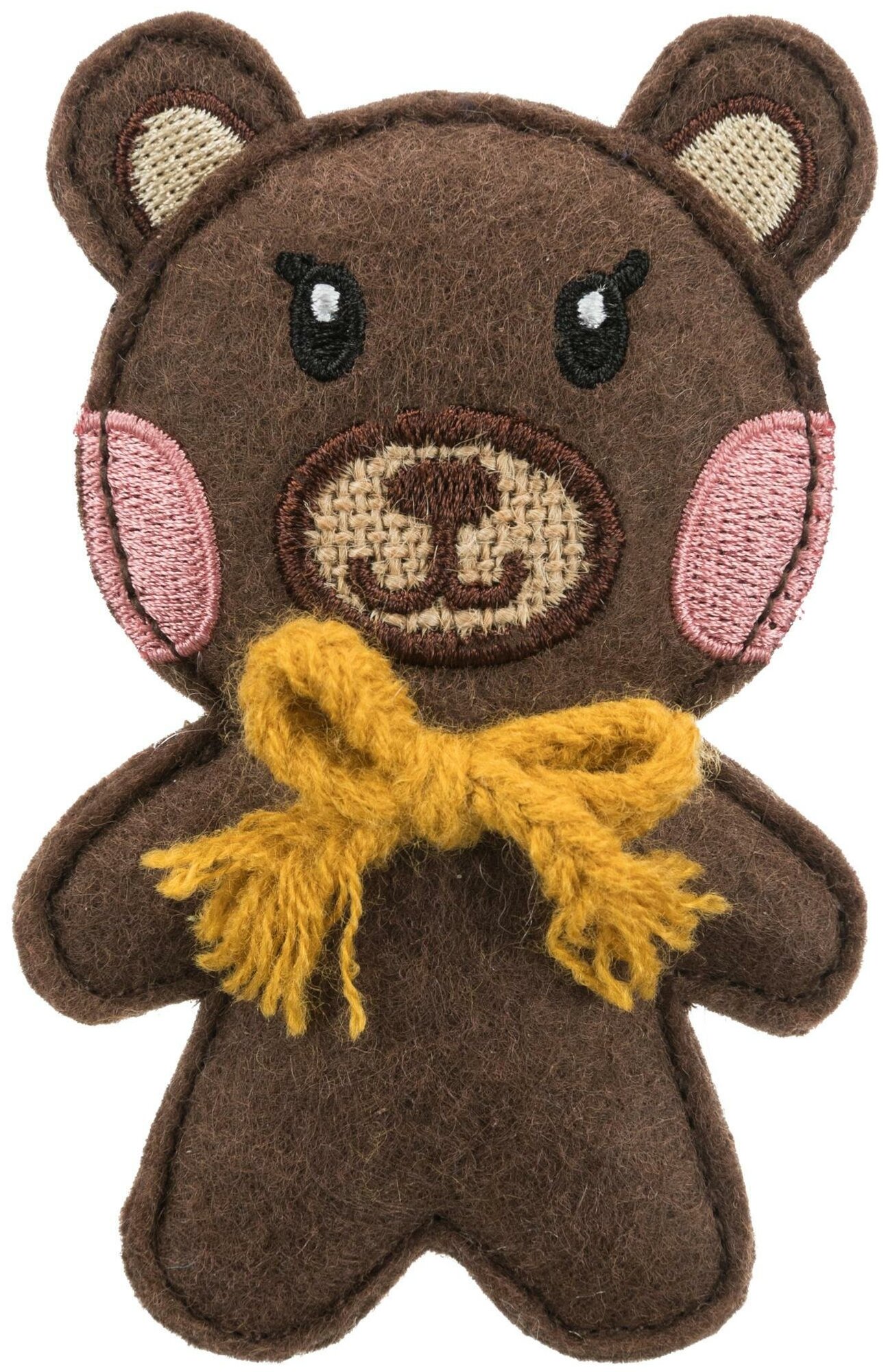 Игрушка Медведь, ткань, с кошачьей мятой, 10 см, Trixie (игрушка для кошек, 45535) - фотография № 1