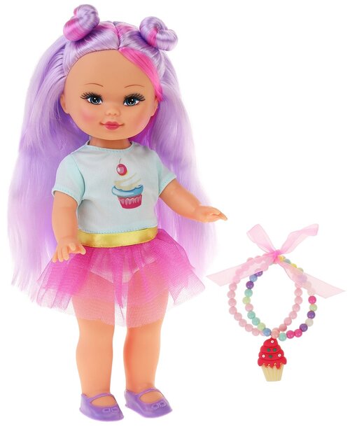 Кукла Mary Poppins Мисс Очарование Элиза с браслетом-пирожным, 28 см, 453271 голубой/розовый