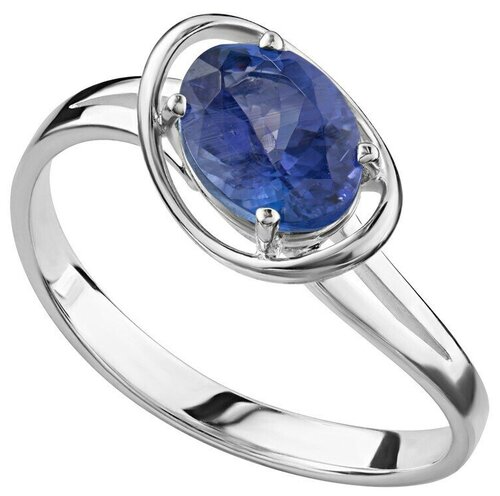 Кольцо Lazurit Online, серебро, 925 проба, родирование, танзанит, размер 19, синий