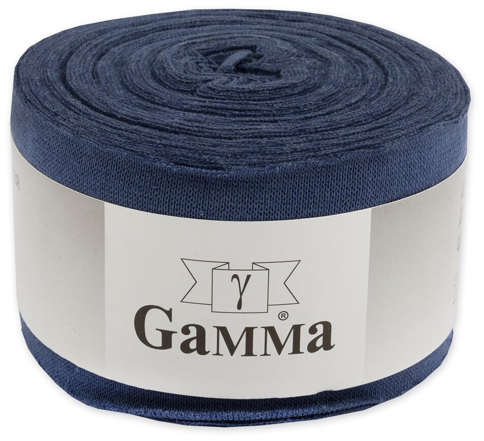 Лента окантовочная Gamma 60 мм трикотажная 95% хлопок 5% эластан 10 м № 008 джинсовая (76774130084)