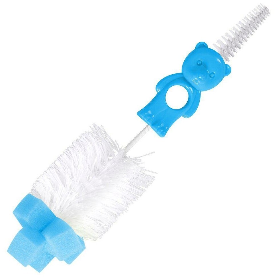 фото Ершик-щетка "Мультидом. Медвежонок" для мытья детских бутылочек и сосок