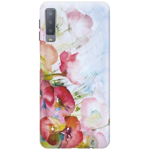фото Gosso ультратонкий силиконовый чехол-накладка для samsung galaxy a7 (2018) с принтом "акварельные цветы"