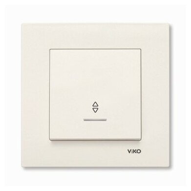 Выключатель 1 кл проходной с подсветкой (переключатель) Karre кремовый встроенный монтаж (Viko), арт. 90960163