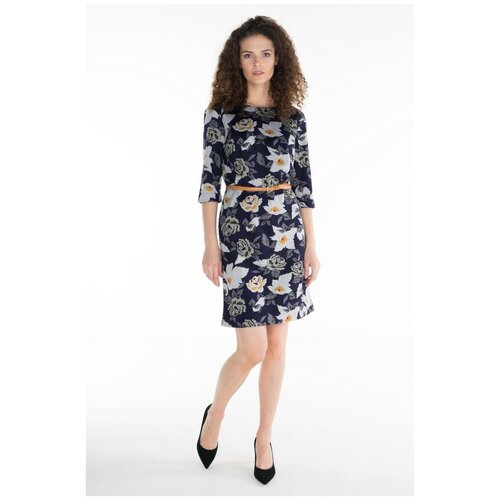 фото Прямое платье мини с поясом 2722/ мультиколор 42 la vida rica