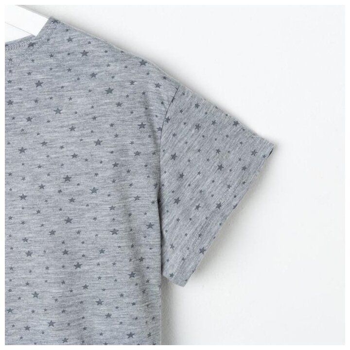 Пижама KAFTAN "Звезды" (шорты, футболка) женская, цвет серый, размер 48-50 - фотография № 6