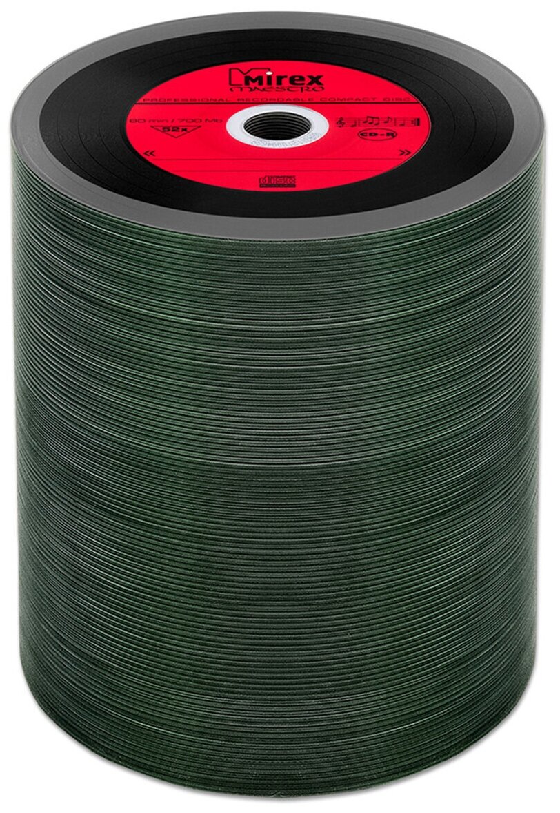Диск Mirex CD-R 700Mb 52X MAESTRO Vinyl ("виниловая пластинка"), красный, упаковка 100 шт.